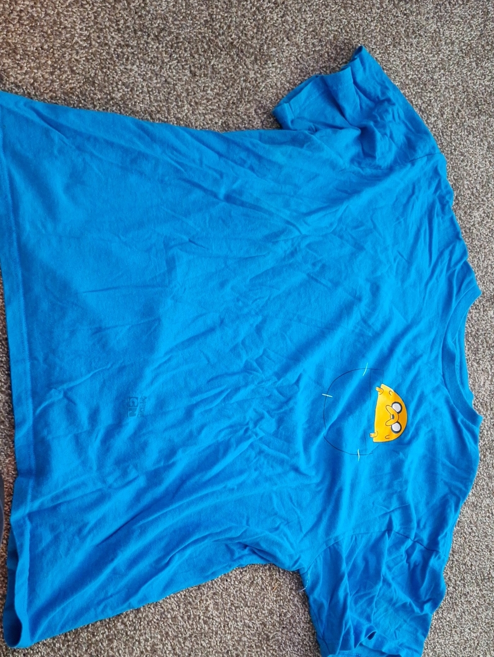 Adventure Time blue Jake in pocket Tshirt